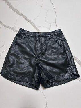 Free People faux leather high waisted shorts